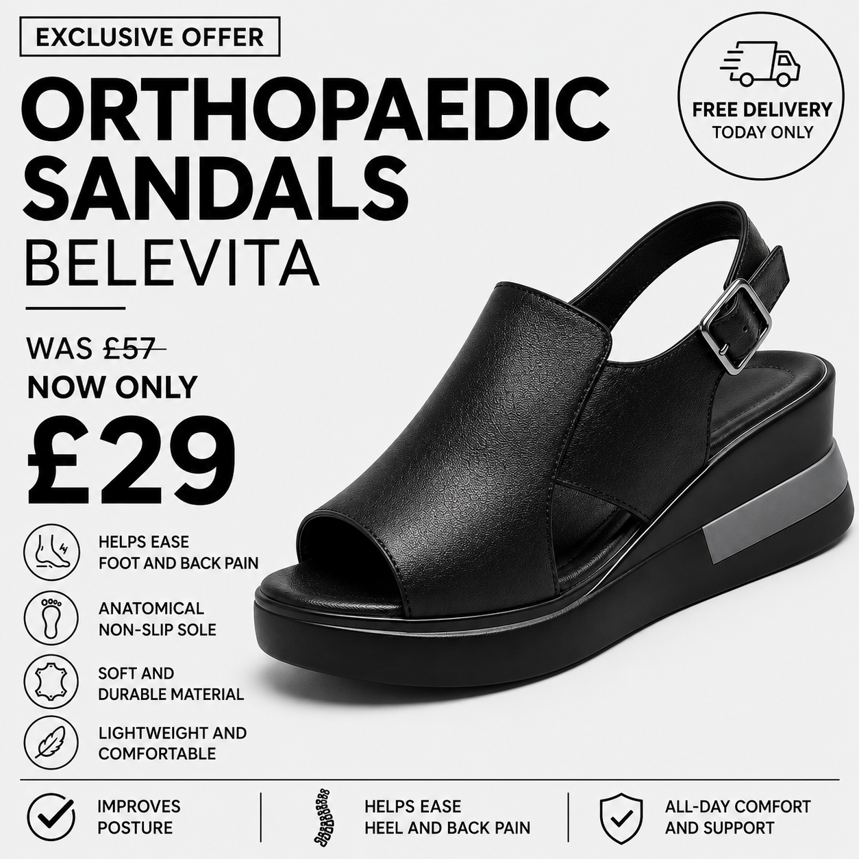 Orthopädische Belevita-Sandalen – Ergonomisches und elegantes Design